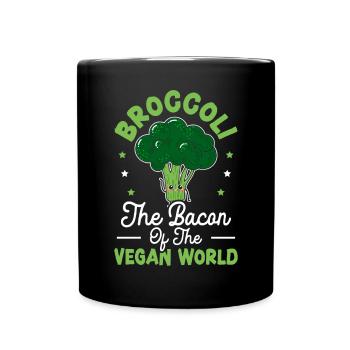 Brokkoli Der Speck der veganen Welt Broccoholic - Tasse einfarbig - Schwarz - Vorne