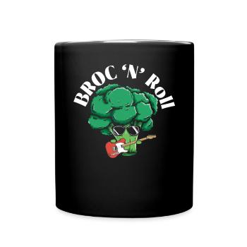 Broc N' Roll Broccoholic Gemüse vegetarisch - Tasse einfarbig - Schwarz - Vorne