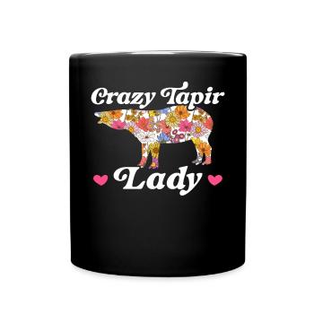 Crazy Tapir Lady Tier Tierpfleger Tapir - Tasse einfarbig - Schwarz - Vorne