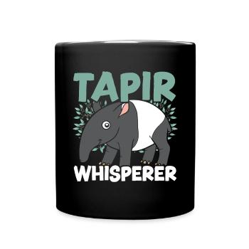Tapir Flüsterer Wildtier Tier Zoowärter Tapir - Tasse einfarbig - Schwarz - Vorne