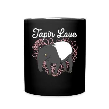 Tapir Love Wildlife Tier Zoowärter Tapir Liebhaber - Tasse einfarbig - Schwarz - Vorne