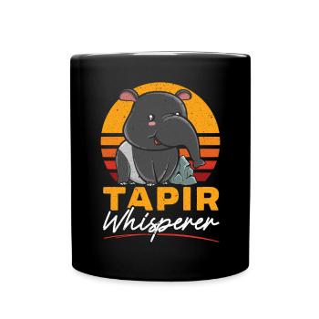 Tapir Flüsterer Wildtier Tier Zoowärter Tapir - Tasse einfarbig - Schwarz - Vorne