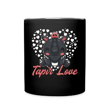 Tapir Love Wildlife Tier Zoowärter Tapir Liebhaber - Tasse einfarbig - Schwarz - Vorne