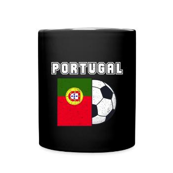 Cadeau drapeau de l’équipe de football du Portugal - Mug uni - noir - Devant