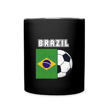 Brazil football team flag gift - Full Colour Mug - black - Front