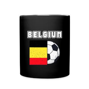 Belgien Fußballmannschaft Flagge Geschenk - Tasse einfarbig - Schwarz - Vorne