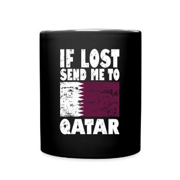 Qatar Flag Slogan - Full Colour Mug - black - Front