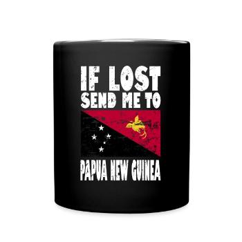 Papua-Neuguinea Flagge Spruch - Tasse einfarbig - Schwarz - Vorne