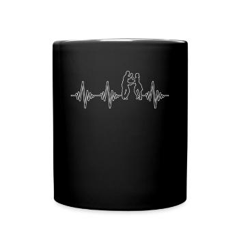 Tanzen Herzschlag - Tasse einfarbig - Schwarz - Vorne