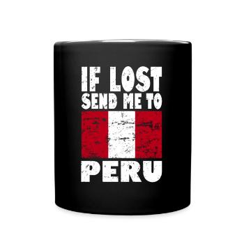 Drapeau du Pérou - Mug uni - noir - Devant