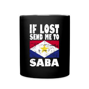 Saba Flagge Spruch - Tasse einfarbig - Schwarz - Vorne