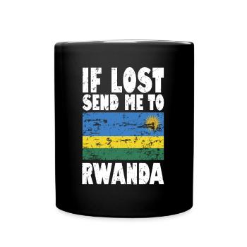 Rwanda Flagge Spruch - Tasse einfarbig - Schwarz - Vorne