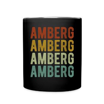 Amberg Stadt Retro Vintage - Tasse einfarbig - Schwarz - Vorne