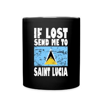 Saint Lucia Flag Saying - Full Colour Mug - black - Front