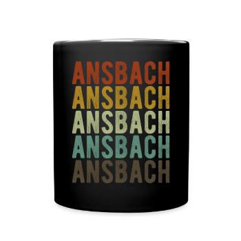 Ansbach Stadt Retro Vintage - Tasse einfarbig - Schwarz - Vorne