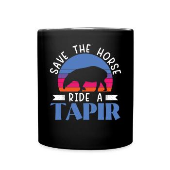 Save The Horse Ride Ein Tapir Wildlife Animal Tapir - Tasse einfarbig - Schwarz - Vorne