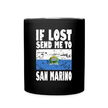 San Marino Flagge Spruch - Tasse einfarbig - Schwarz - Vorne