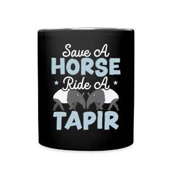 Save The Horse Ride Ein Tapir Wildlife Animal Tapir - Tasse einfarbig - Schwarz - Vorne