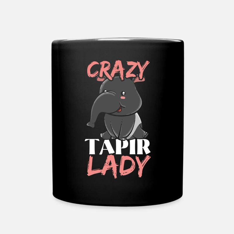 Crazy Tapir Lady Tier Tierpfleger Tapir - Tasse einfarbig - Schwarz