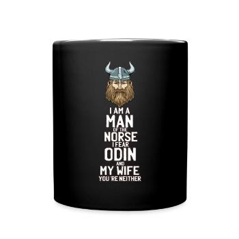 Lustiger Wikingerkrieger - Nordische Kultur - Tasse einfarbig - Schwarz - Vorne