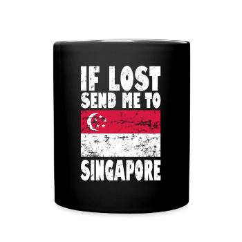 Drapeau de Singapour - Mug uni - noir - Devant