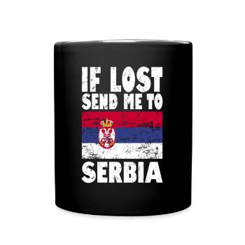 Serbia Flag Slogan - Full Colour Mug - black - Front