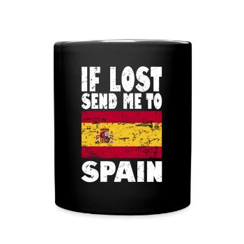 Spanien Flagge Spruch - Tasse einfarbig - Schwarz - Vorne