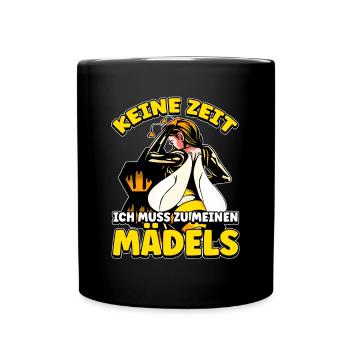 Keine Zeit Ich Muss Zu Meinen Mädels Bienen Imker - Tasse einfarbig - Schwarz - Vorne