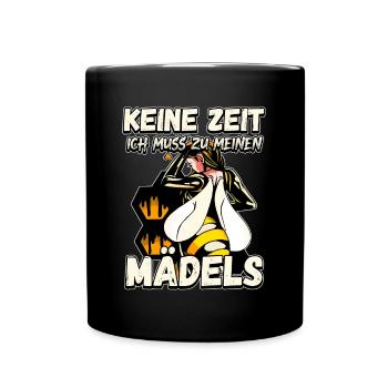 Keine Zeit Ich Muss Zu Meinen Mädels Bienen Imker - Tasse einfarbig - Schwarz - Vorne