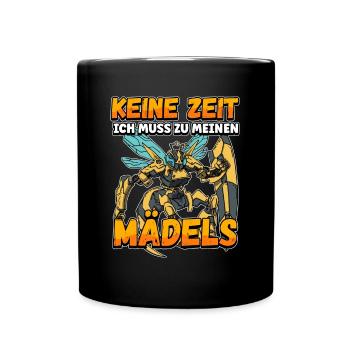 Keine Zeit Ich Muss Zu Meinen Mädels Bienen Imker - Tasse einfarbig - Schwarz - Vorne