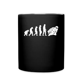 Motorradfahrer Motorcycle Moped Evolution Motorrad - Tasse einfarbig - Schwarz - Vorne
