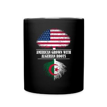 American Grown with algerian Roots flag - Tasse einfarbig - Schwarz - Vorne