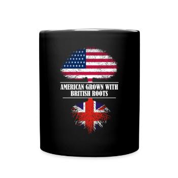 American grown with british roots Great Britain - Tasse einfarbig - Schwarz - Vorne