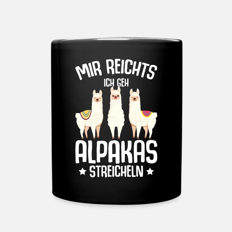 Alpaka Lama Kinder Mädchen Damen Alpakas - Tasse einfarbig - Schwarz