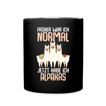 Alpaka Lama Alpaka Llama - Tasse einfarbig - Schwarz - Vorne