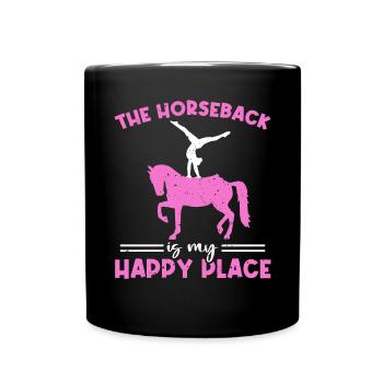 Voltigieren The Horseback Is My Happy Place - Tasse einfarbig - Schwarz - Vorne
