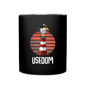 Ostseeinsel Usedom - Tasse einfarbig - Schwarz - Vorne