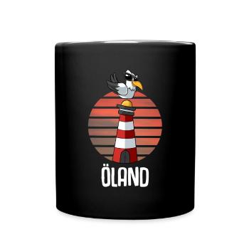 Ostseeinsel Öland - Tasse einfarbig - Schwarz - Vorne