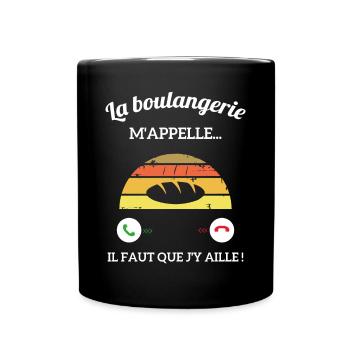 La Boulangerie m'appelle vintage Boulangère femme - Mug uni - noir - Devant