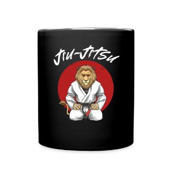 Jiu Jitsu Lion - Brasilianisches Jiu Jitsu MMA - Tasse einfarbig - Schwarz - Vorne