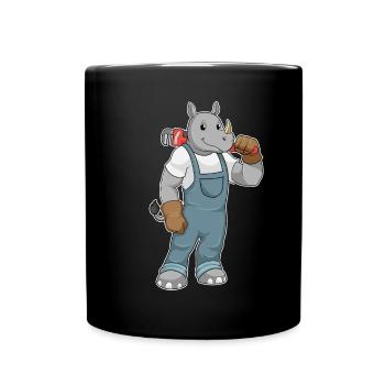 Pompe à eau Rhino Plumber, Artisanat - Mug uni - noir - Devant