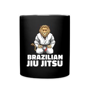 Jiu Jitsu Lion - Brasilianischer Jiu Jitsu Löwe - Tasse einfarbig - Schwarz - Vorne