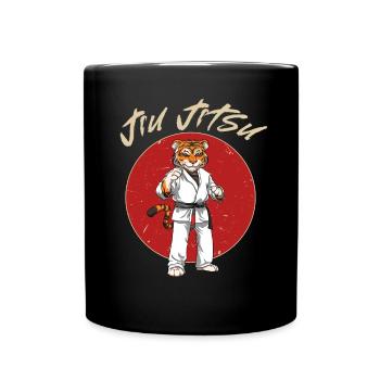 BJJ Tiger - Brasilianisches Jiu Jitsu und - Tasse einfarbig - Schwarz - Vorne