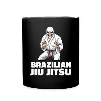 Jiu Jitsu Skeleton - Brasilianisches Jiu Jitsu MMA - Tasse einfarbig - Schwarz - Vorne