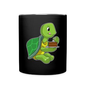 Gâteau Tortue - Mug uni - noir - Devant
