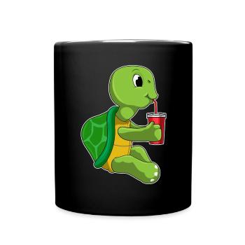 Schildkröte Becher to go - Tasse einfarbig - Schwarz - Vorne