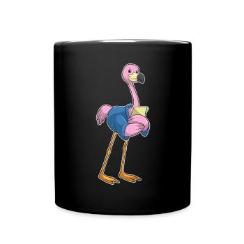 Flamingo Sekretärin Büro - Tasse einfarbig - Schwarz - Vorne