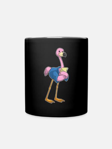 Flamingo Sekretärin Büro - Tasse einfarbig - Schwarz
