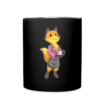 Fuchs Sekretärin Kaffee Büro - Tasse einfarbig - Schwarz - Vorne