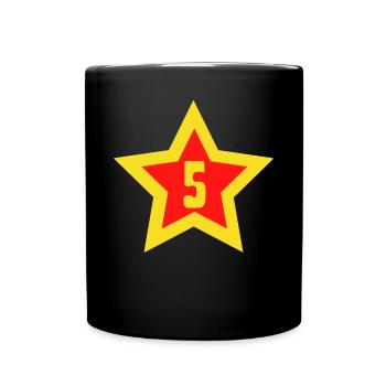 Numéro 5 étoile sport 5 Vintage - Mug uni - noir - Devant